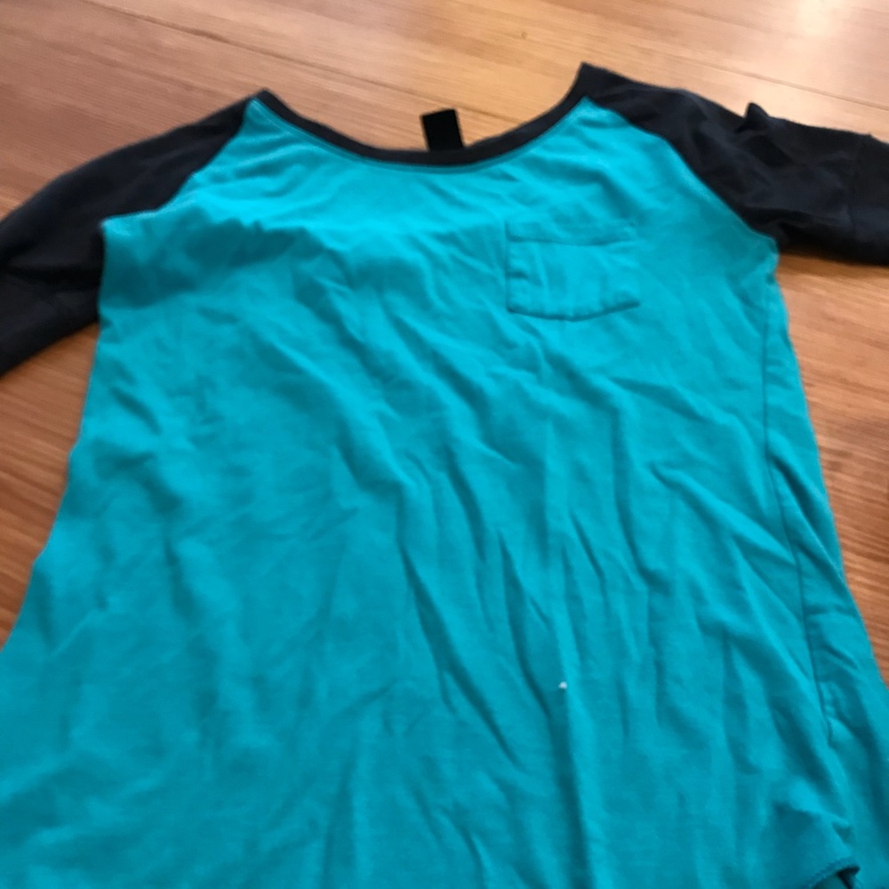 Teal and charcoal t-shirt